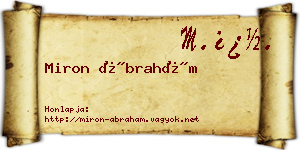 Miron Ábrahám névjegykártya